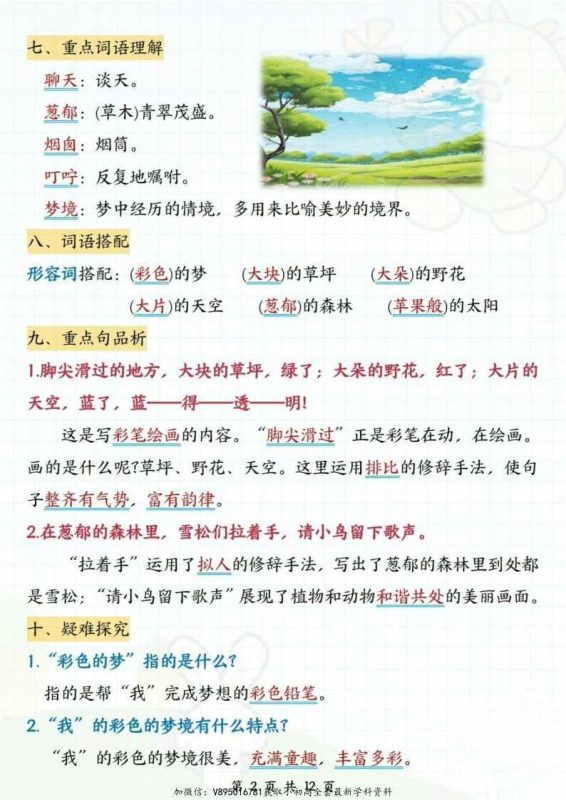 25年二年级下语文《第四单元知识点汇总》-知学乐园