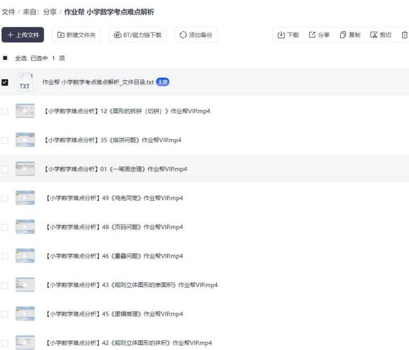 作业帮 小学数学考点难点解析（49讲视频）-知学乐园