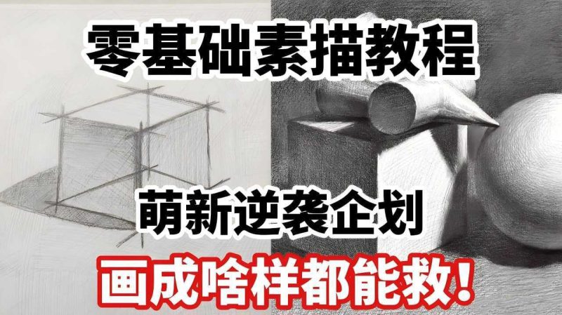 素描零基础直达四级课程，非常适合小白8G-知学乐园