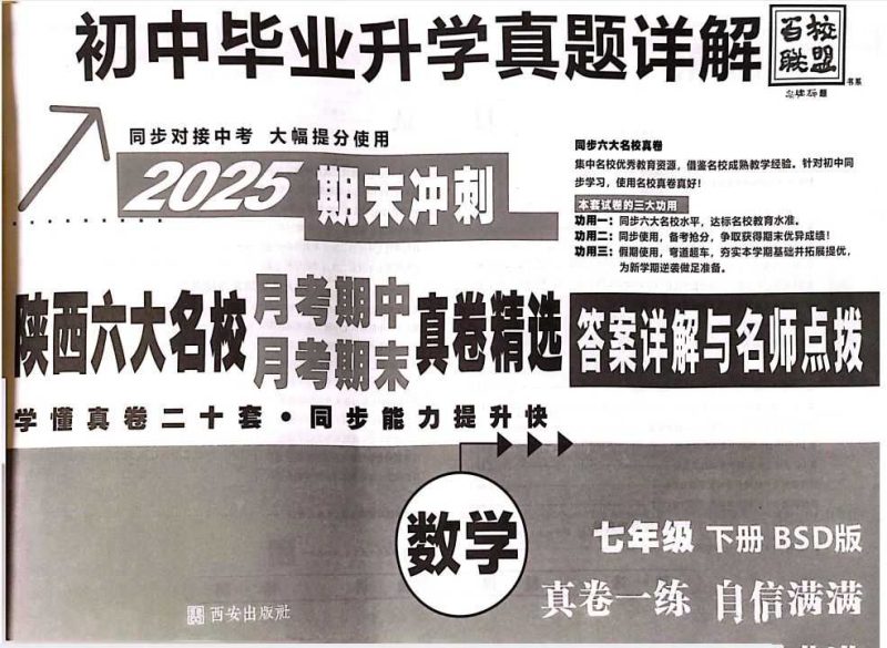 2025版百校联盟牛皮卷陕西名校真卷精选数学7年级下册-知学乐园