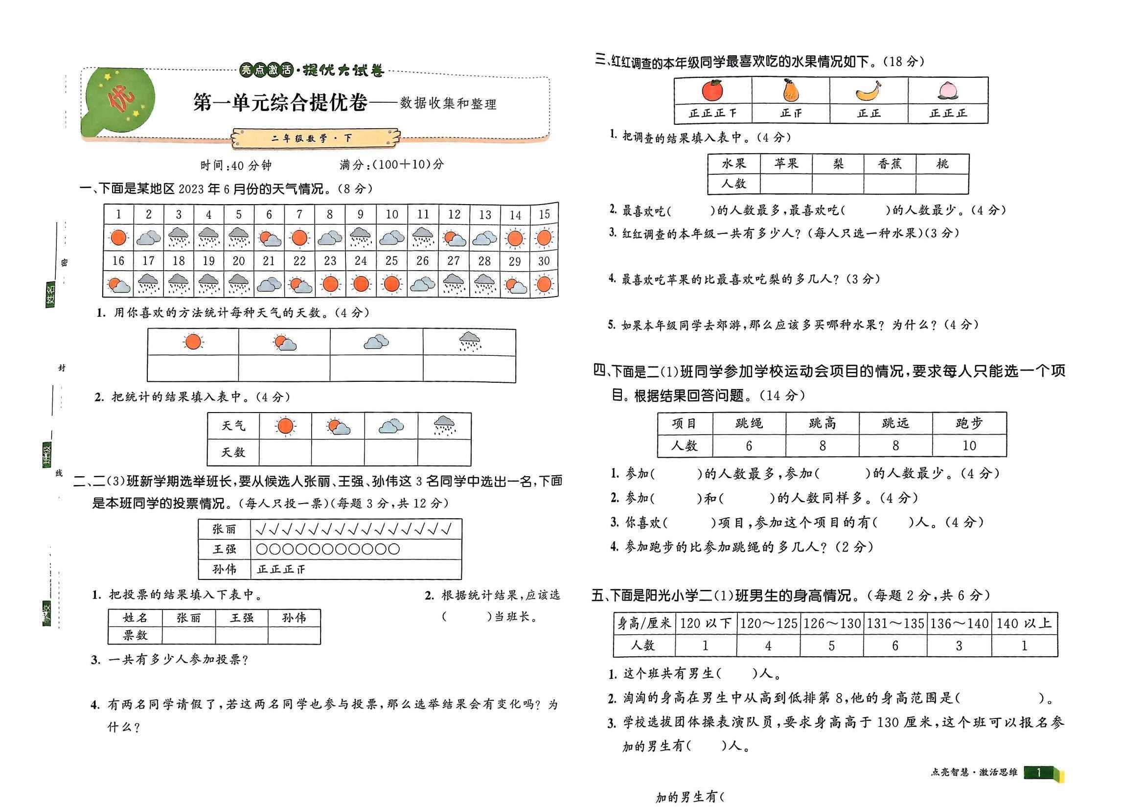 亮点激活提优大试卷人教25年下册(2