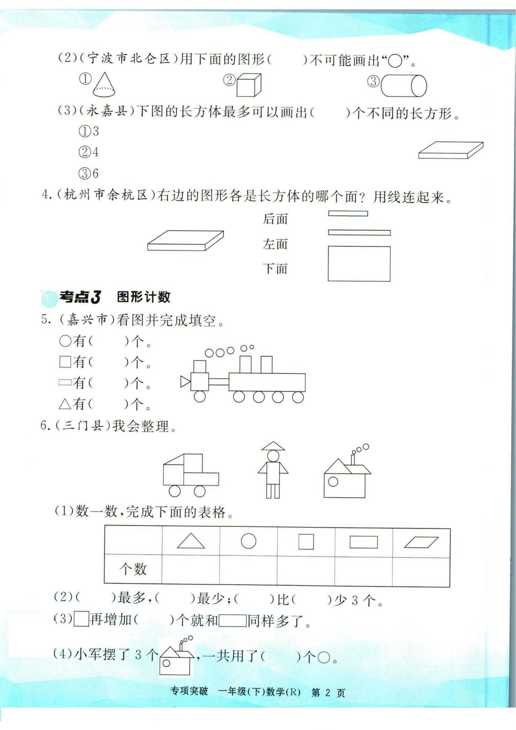 1~6年级下册数学孟建平专项突破（3）