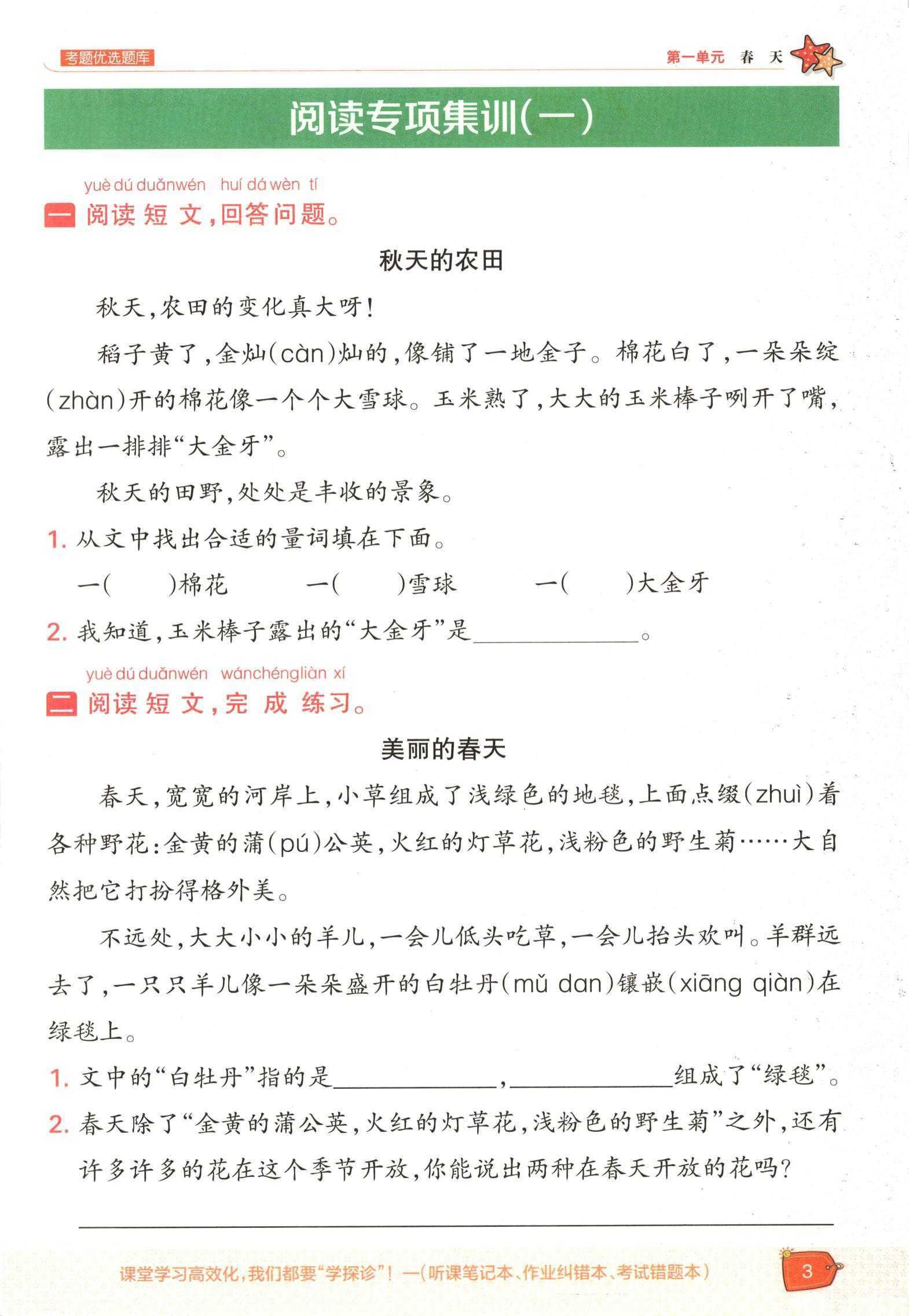 《25春考点集训与满分备考》2-6年级下册语文（4）