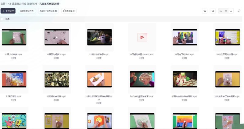 儿童美术启蒙+想象力+艺术培养保姆级教程96课全(持续更新)-知学乐园