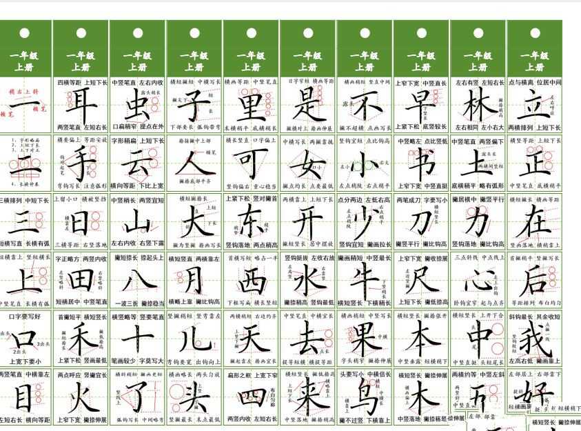 1-6年级同步精讲字卡+写字表字帖合集 教孩子如何写字 - 知学乐园-知学乐园