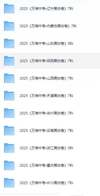 2025《万唯中考•黑白卷》全国各地方版本（2）